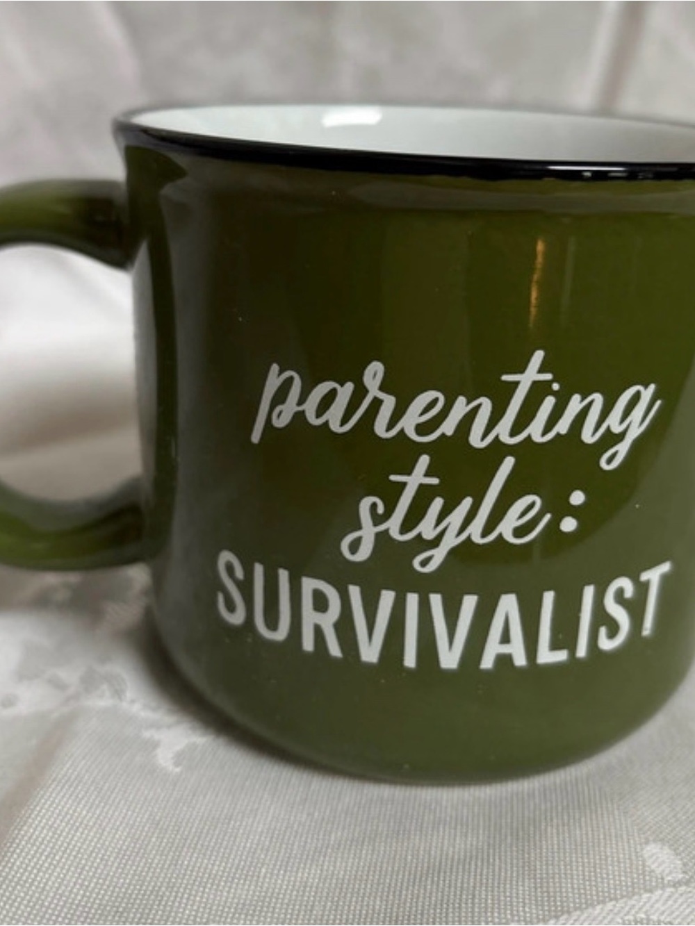 Threshold Olive Green Mug with White Lettering